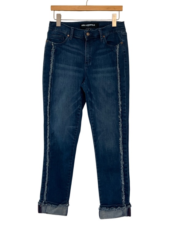 Karl Lagerfeld Denim - Karl Lagerfeld Raw Hem Fringe Crop Cuffed Jeans Size 12